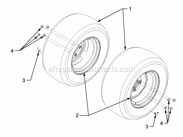 Rear Wheels Diagram and Parts List for GT3204 14A-671-710 Cub Cadet Lawn Tractor